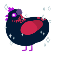 A tumblr and crimson chicken with a neck-speckle pattern