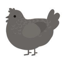 A grey chicken with a half-lace pattern