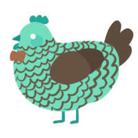 A mint and bark chicken with a lace pattern
