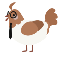 A white and brown chicken with a head pattern