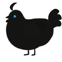 A black chicken with a lace pattern