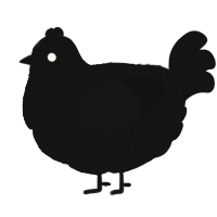 A black chicken with a lace pattern
