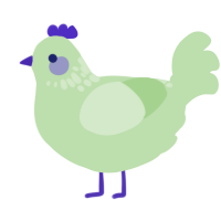 A gluppy chicken with a neck-speckle pattern
