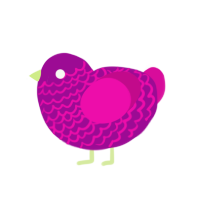 (unnamed), a plum and fuchsia chicken with a lace pattern