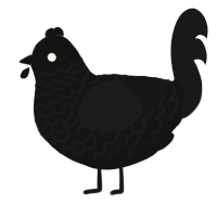 A black and sable chicken with a lace pattern