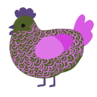 Pink Freak, a olive and orchid chicken with a double-lace pattern