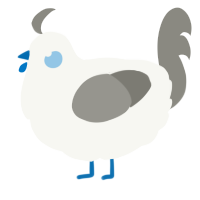 A white and ash chicken