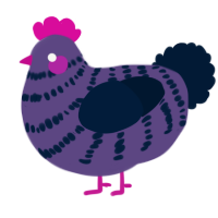 A overcast and tumblr chicken with a bar pattern