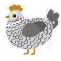 A mist and grey chicken with a lace pattern