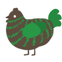 A bark and viridian chicken with a bar pattern