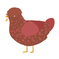 (unnamed), a russet and red chicken with a speckle pattern