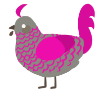 A ash and fuchsia chicken with a lace pattern