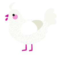 A white chicken with a double-lace pattern