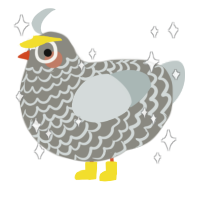A ash and silver chicken with a lace pattern