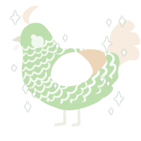 A gluppy and cream chicken with a lace pattern