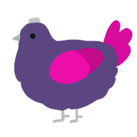 A overcast and fuchsia chicken