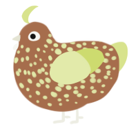 A brown and lemon chicken with a speckle pattern