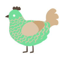 schlorpy, a spring and beige chicken with a lace pattern