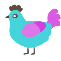 A aqua and orchid chicken