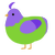 A grass and blurple chicken with a head pattern