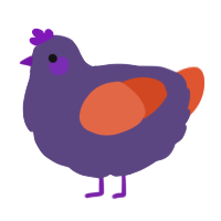 A overcast and vermilion chicken