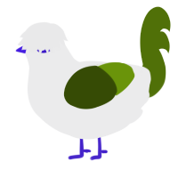 Windows XP, a black and lilac chicken