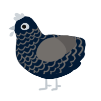 A tumblr and grey chicken with a lace pattern