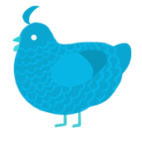 A cerulean chicken with a lace pattern