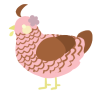 A lavender and russet chicken with a lace pattern