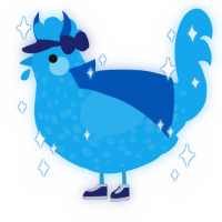 A sky chicken with a speckle pattern