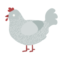 A silver chicken with a double-lace pattern