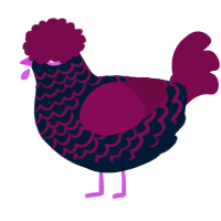A tumblr and wine chicken with a lace pattern