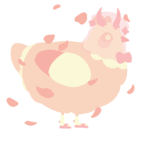 A rose chicken with a head pattern