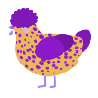 A honey and violet chicken with a speckle pattern