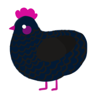 A tumblr and sable chicken with a lace pattern
