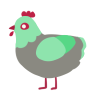 A ash and spring chicken with a head pattern
