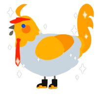 A mist and ochre chicken with a head pattern