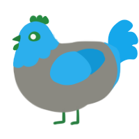 A ash and sky chicken with a head pattern