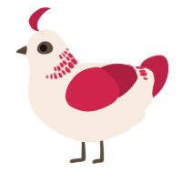 A cream and crimson chicken with a neck-band pattern
