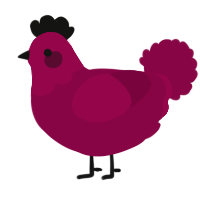 A maroon chicken with a head pattern