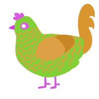 (unnamed), a grass and orange chicken with a lace pattern