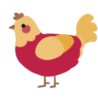 A crimson and honey chicken with a head pattern