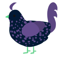 A tumblr and overcast chicken with a speckle pattern
