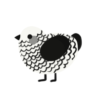 (unnamed), a white and black chicken with a lace pattern