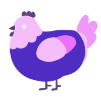 A indigo and lavender chicken with a head pattern