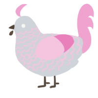 A mist and pink chicken with a lace pattern