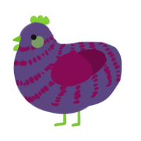 A overcast and wine chicken with a bar pattern