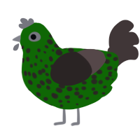A lavender and silver chicken with a speckle pattern