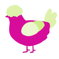 A fuchsia and apple chicken