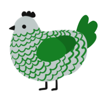 A silver and leaf chicken with a lace pattern